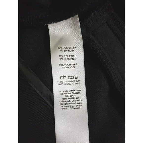 Chicos Collecton ~Woman Size 2(L)~ Black Straight Leg Designer Pants Stretch. - Picture 8 of 16
